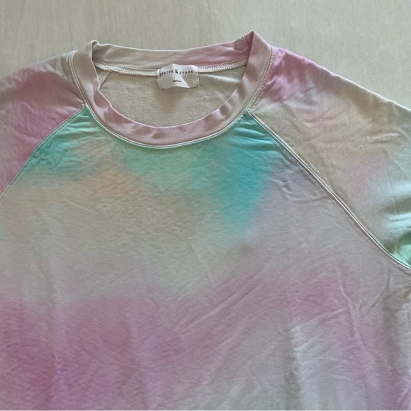 Stripe & Stare lightweight sweatshirt size medium tie dye pastel long sleeve - Picture 2 of 3